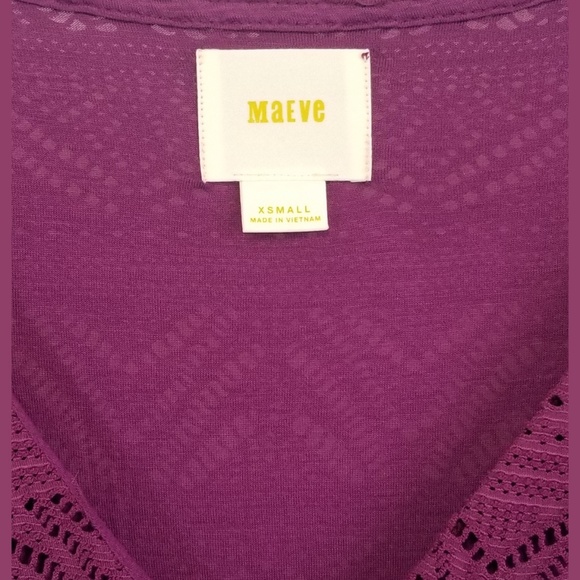 Maeve Leila Lace Purple Dress Balloon Sleeves XS - Picture 10 of 10